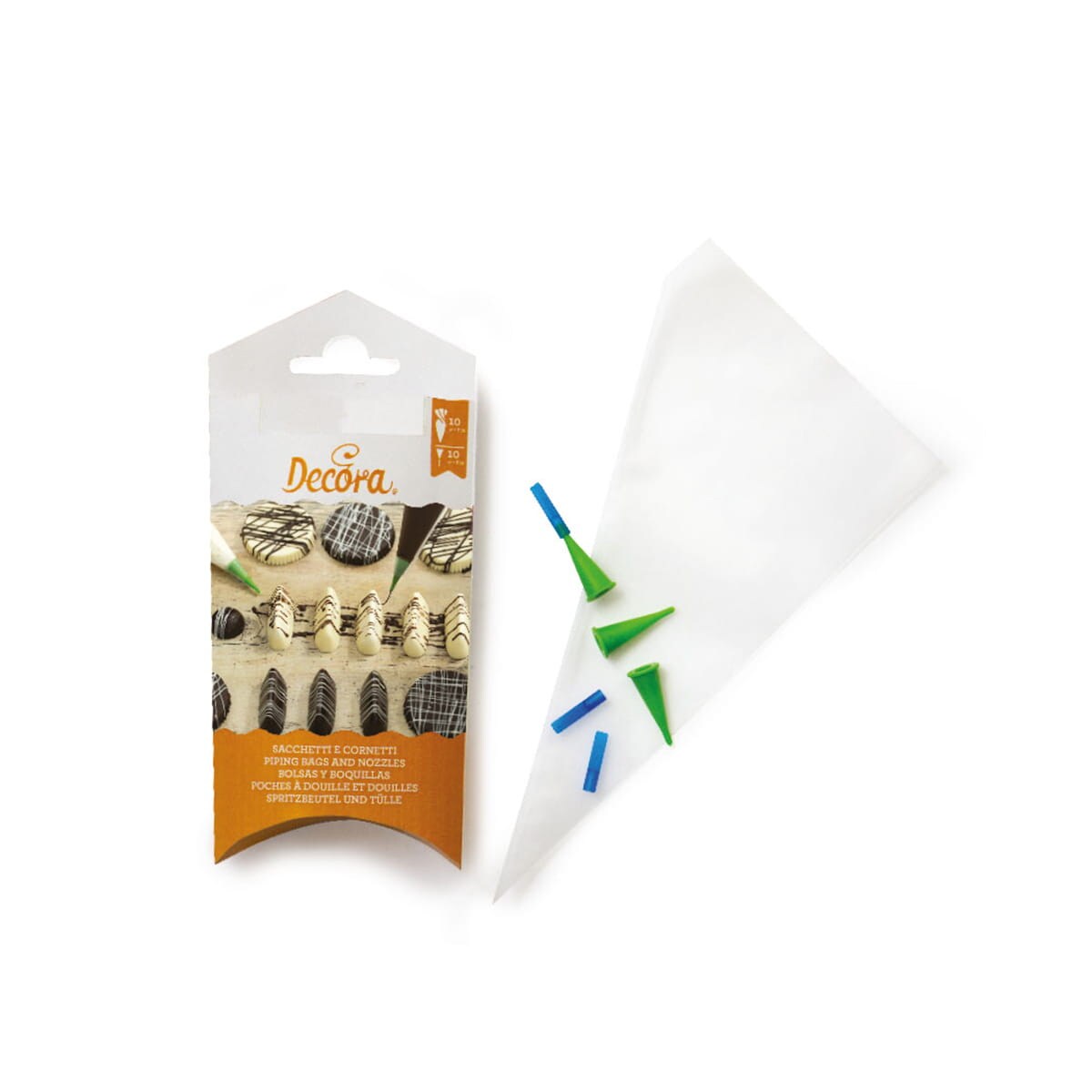 Rękawy cukiernicze (10) + 10 tylek do pisania / Decora
