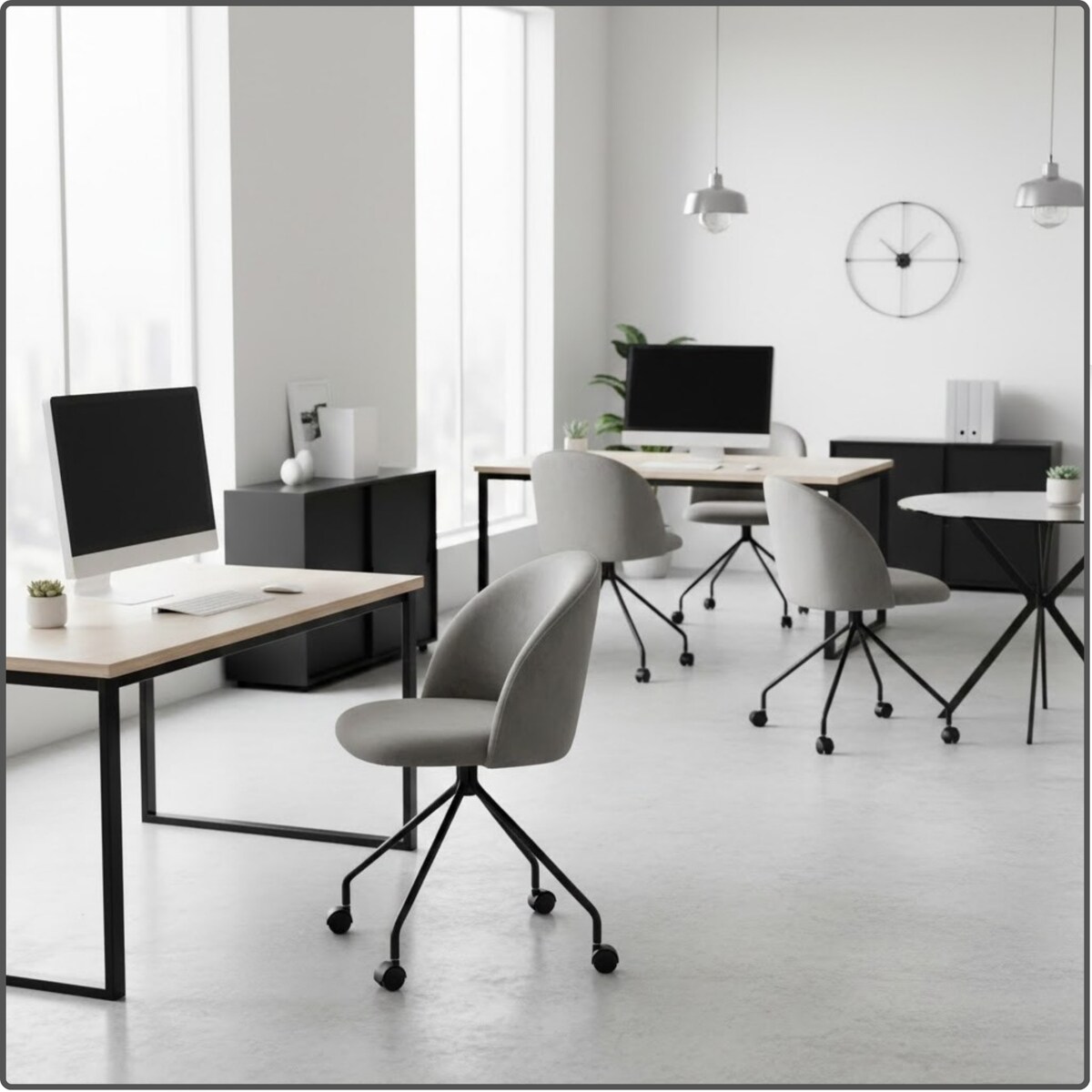 Fotel biurowy krzesło obrotowe do biurka ucznia gabinetu regulowane szare