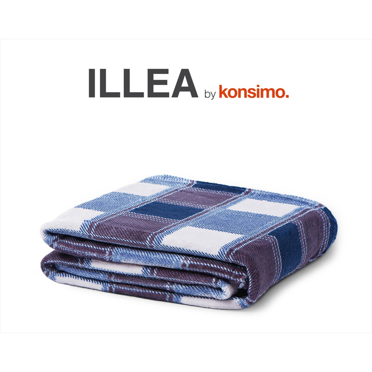 Konsimo ILLEA Pled, granatowy/czerwony/beżowy/szary
