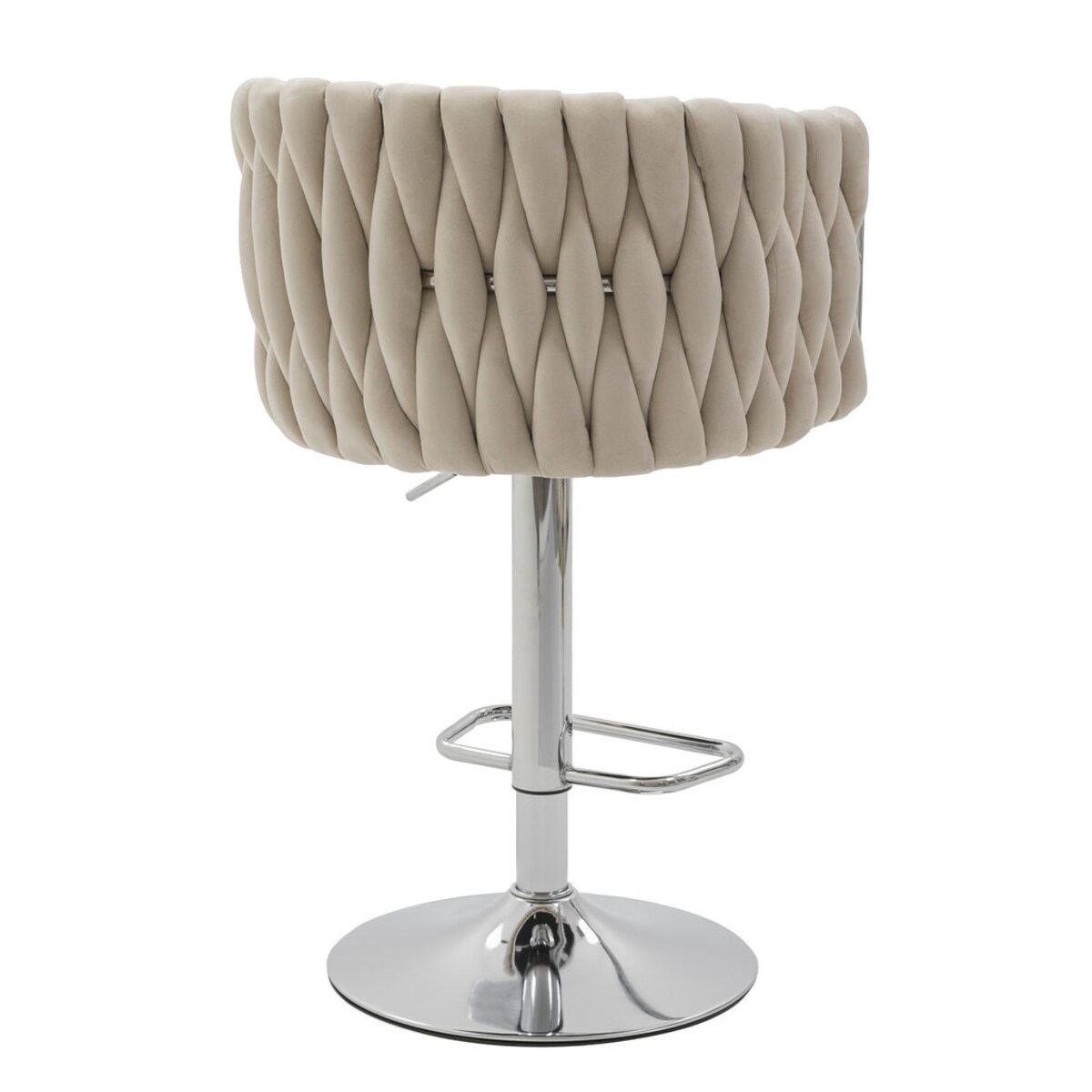 HOKER BAROWY KRZESŁO STOŁEK OBROTOWY DO SALONU KASZMIROWY ROSA CHROME WELUR