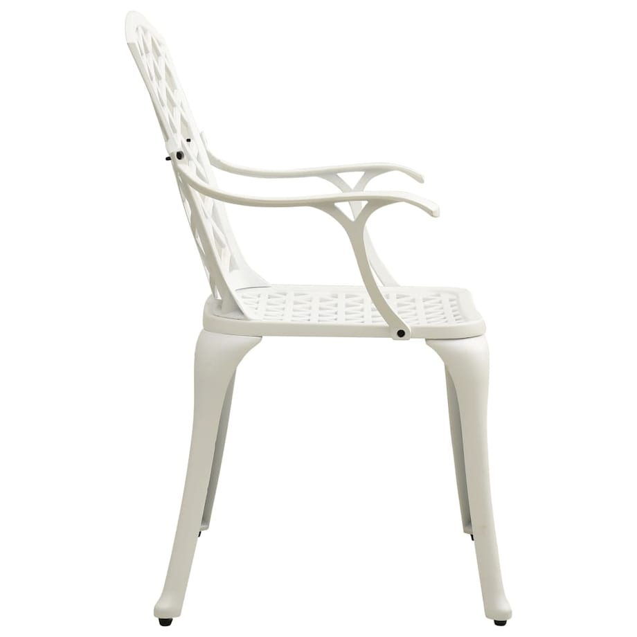 vidaXL Krzesła ogrodowe 2 szt., odlewane aluminium, białe