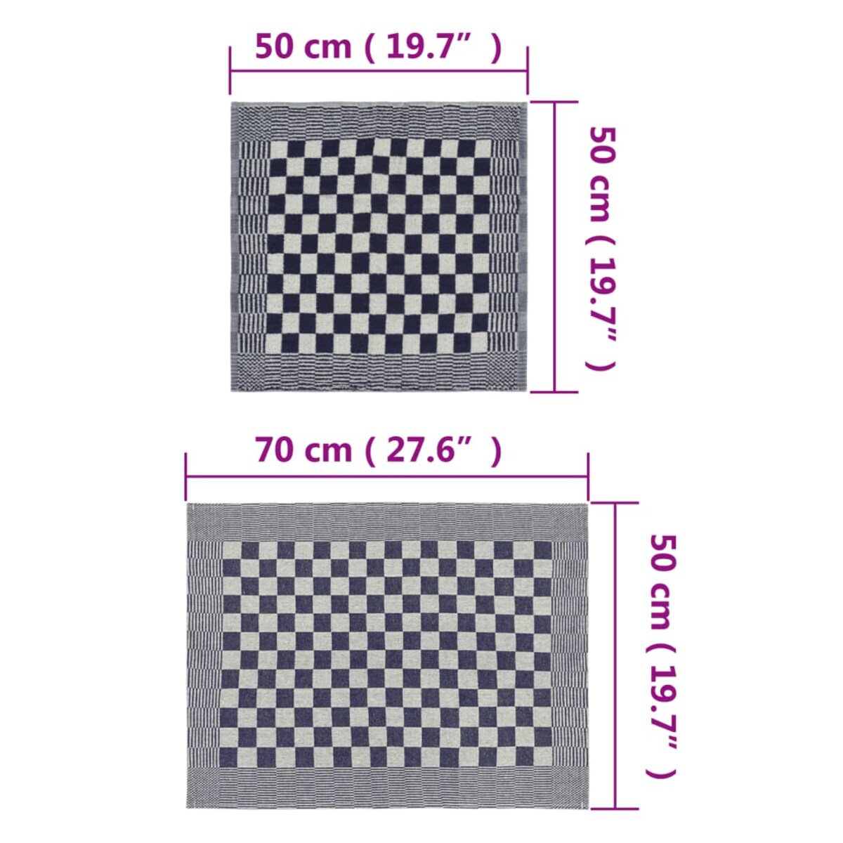 vidaXL Zestaw 20 ręczników, niebiesko-biały, bawełna