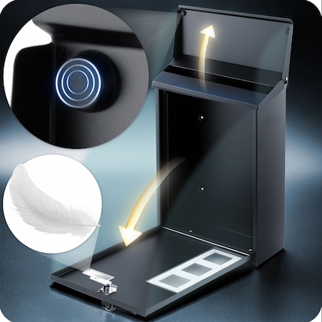 Skrzynka na listy Humberg pocztowa na bramę ogrodzenie czarna stalowa