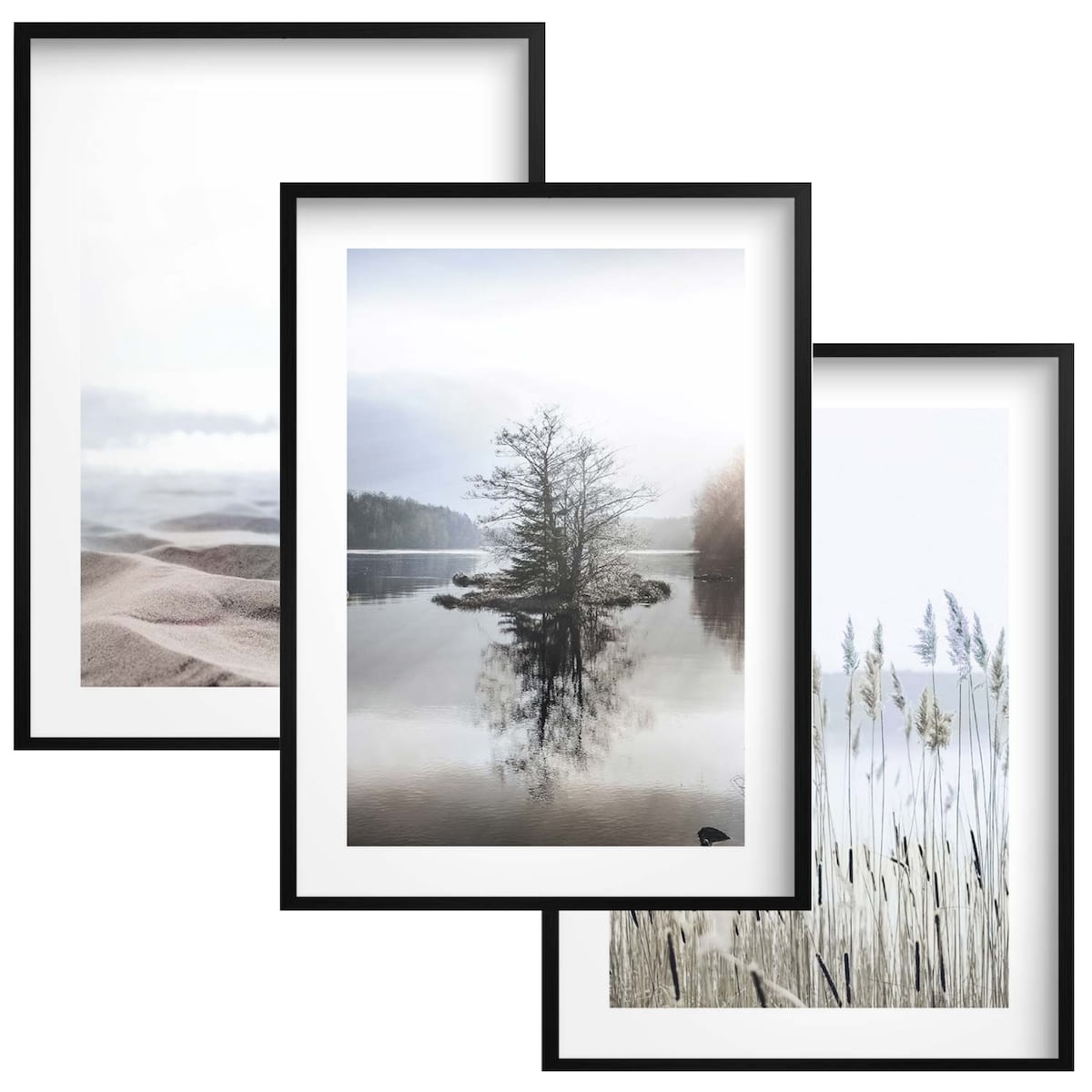 Zestaw Trzech Plakatów Obrazów na ścianę Ozdoba ścienna do salonu Trawy