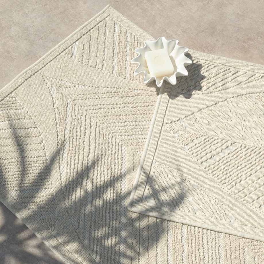 Dywanik łazienkowy Lino 60x90 cm bawełniany boho beżowy