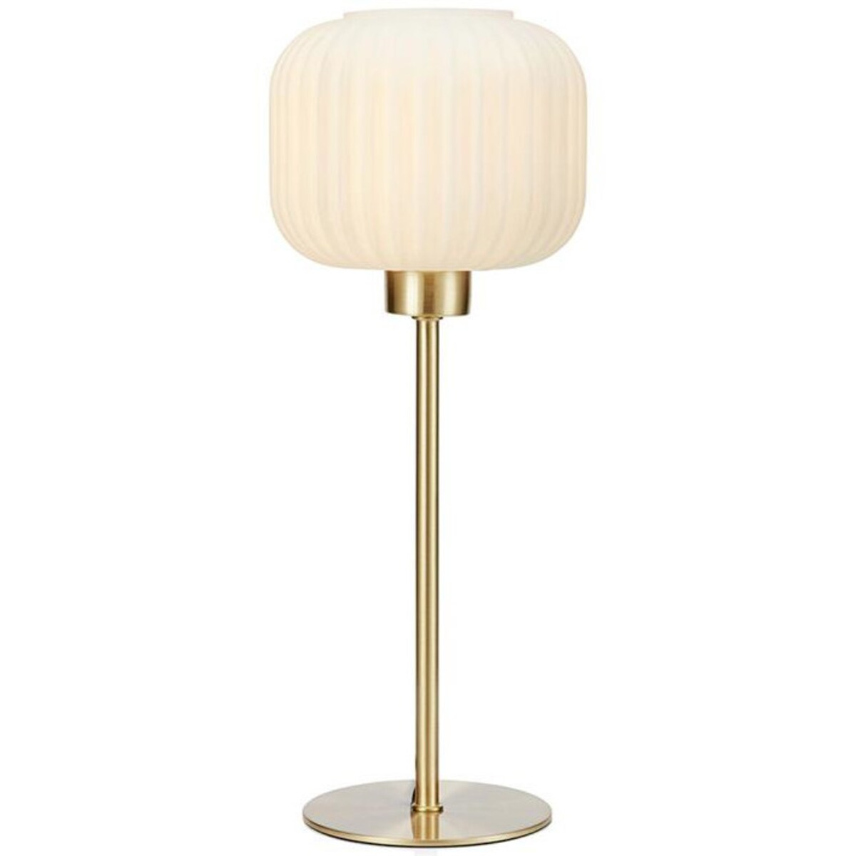Stojąca LAMPA stołowa SOBER 108120 Markslojd szklana LAMPKA nocna plisowana mosiądz biała