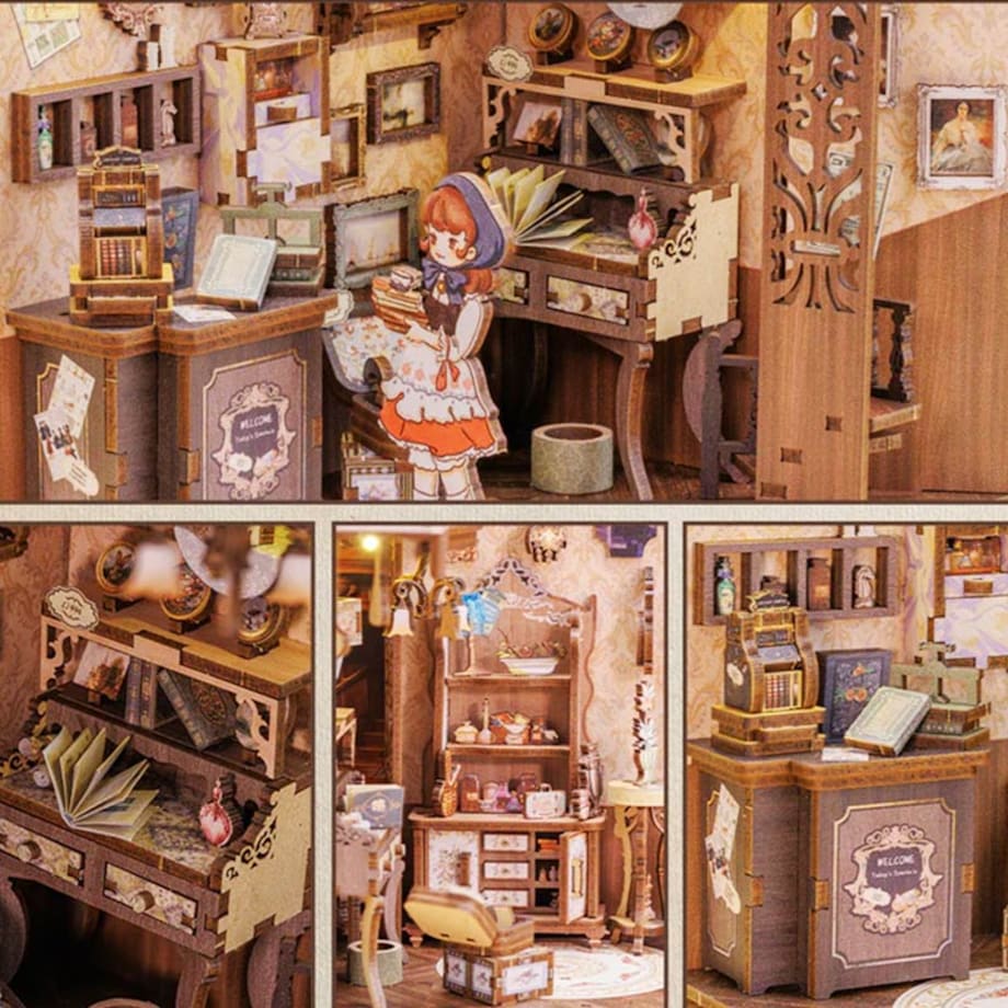 Miniaturowy domek Book Nook - Sklep z antykami - CuteBee