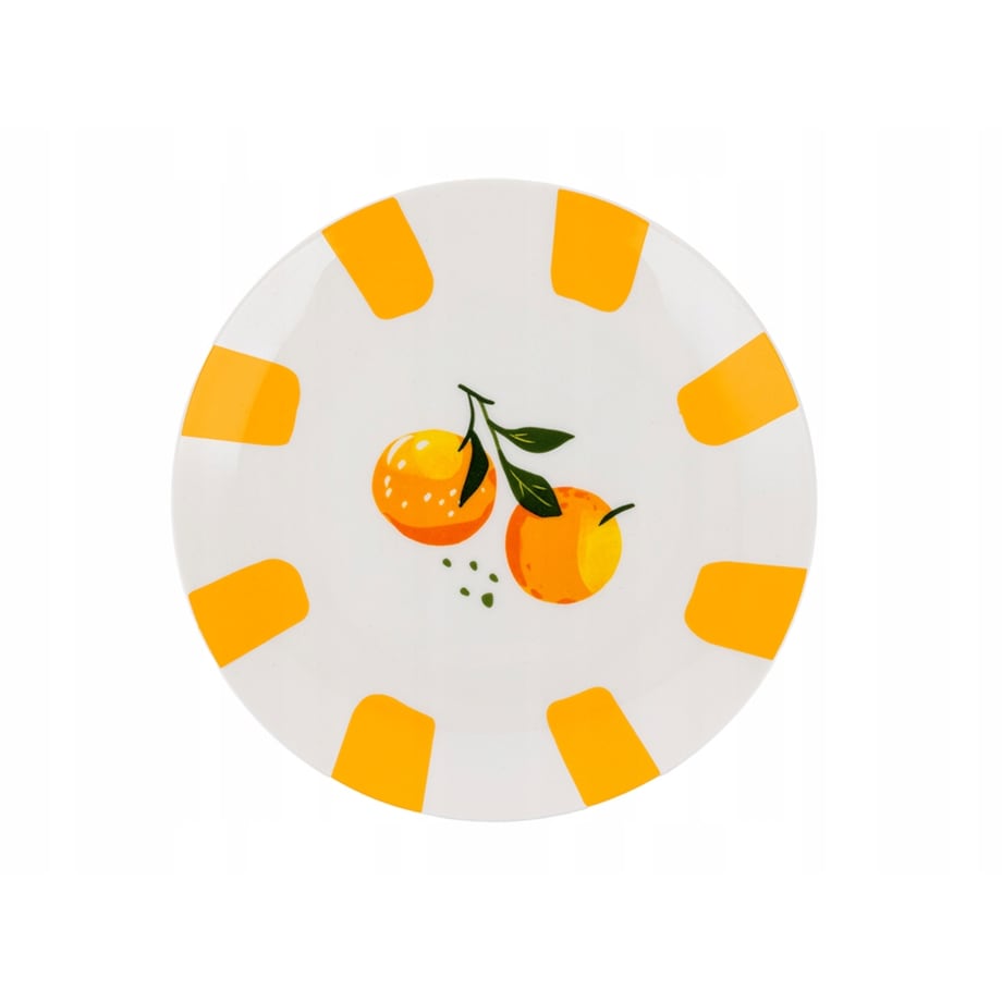 Komplet talerzy małe deserowych 20 cm 6 szt orange owoce na ciasto deser