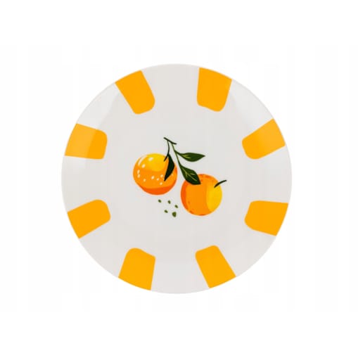 Komplet talerzy małe deserowych 20 cm 6 szt orange owoce na ciasto deser