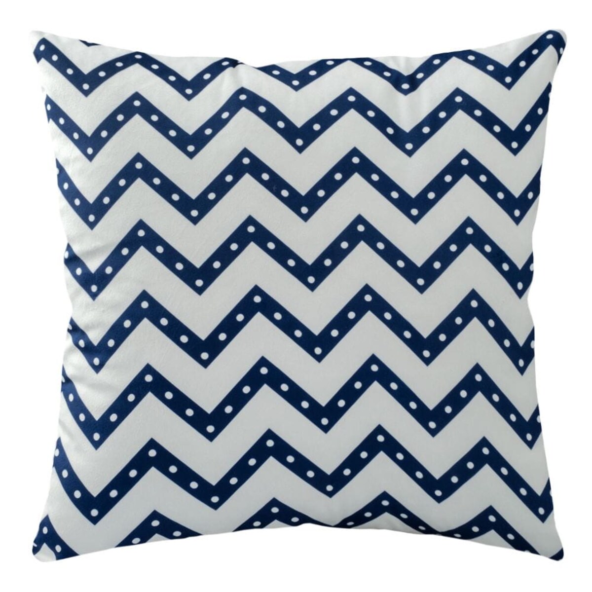 Poszewka dekoracyjna 43x43 biała w niebieskie zygzaki