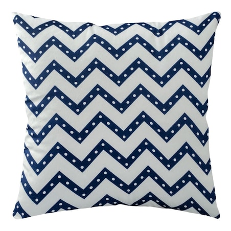 Poszewka dekoracyjna 43x43 biała w niebieskie zygzaki