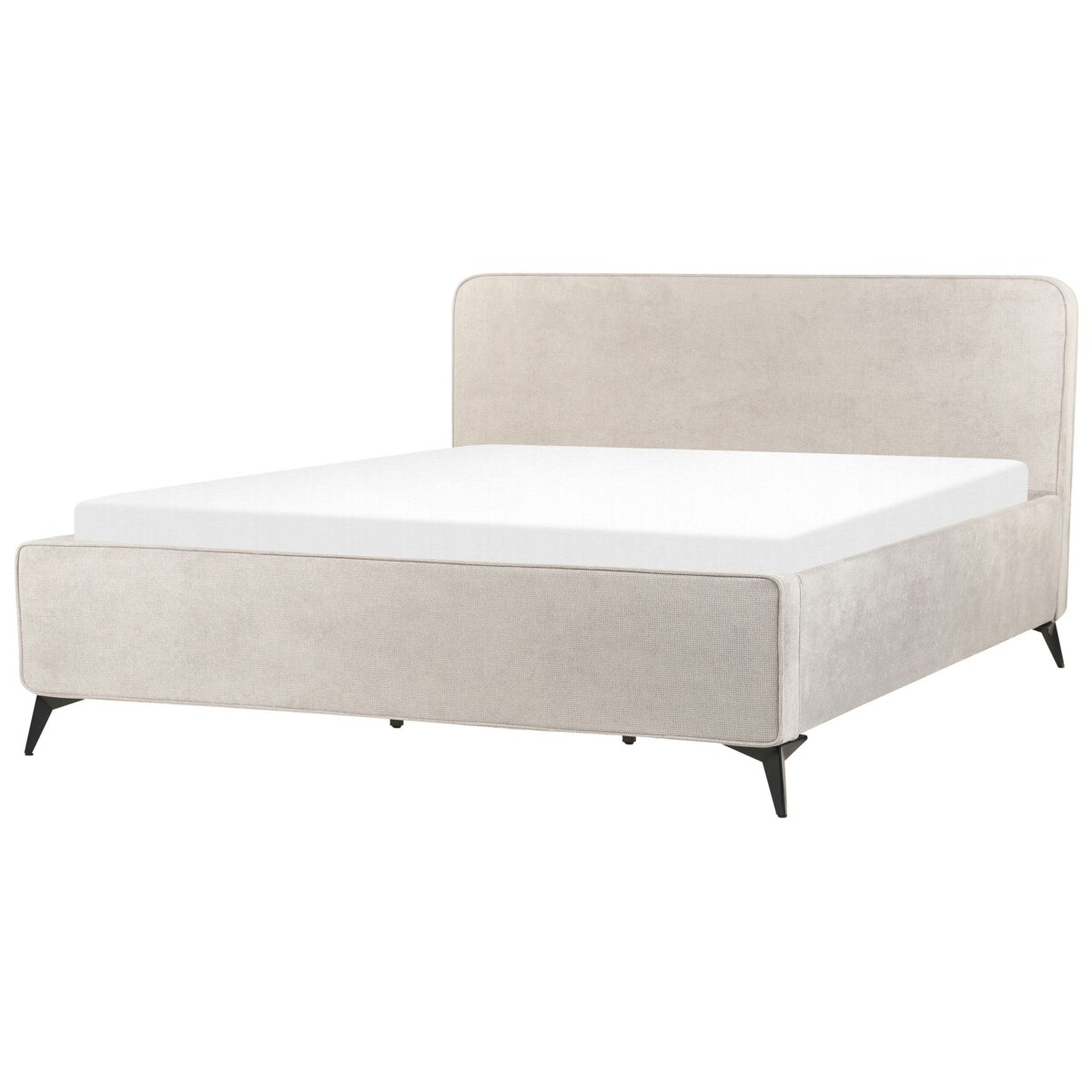 Łóżko tapicerowane 180 x 200 cm jasnoszare VALOGNES