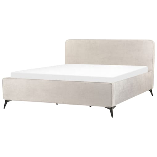 Łóżko tapicerowane 180 x 200 cm jasnoszare VALOGNES