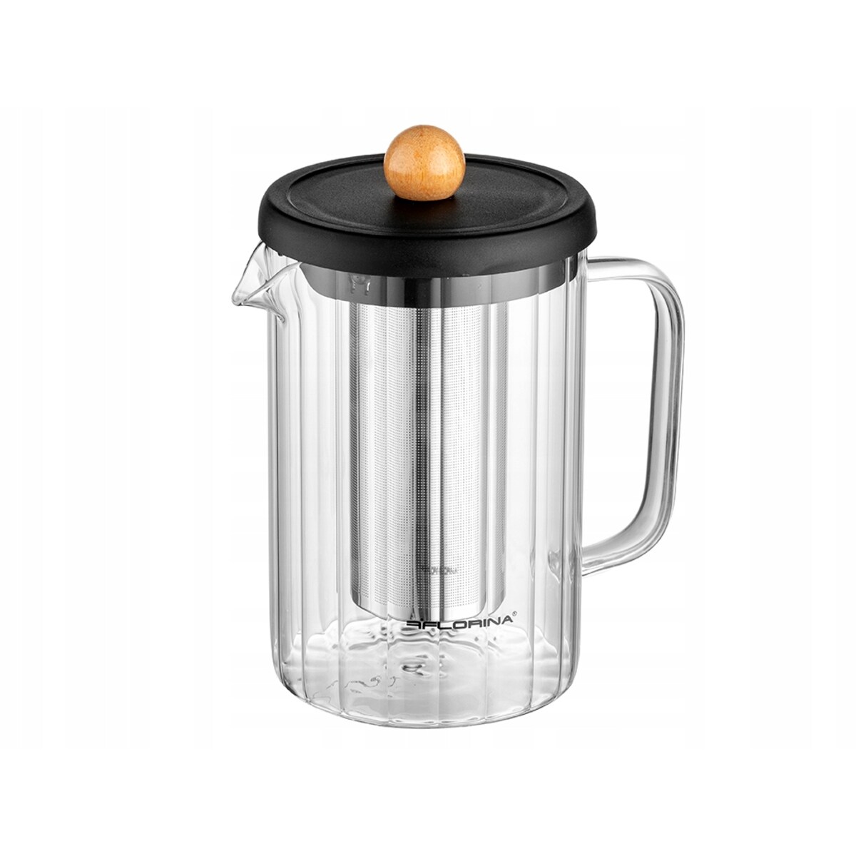 DZBANEK SZKLANY Z ZAPARZACZEM sitko imbryk czajnik na zioła herbatę 1 L