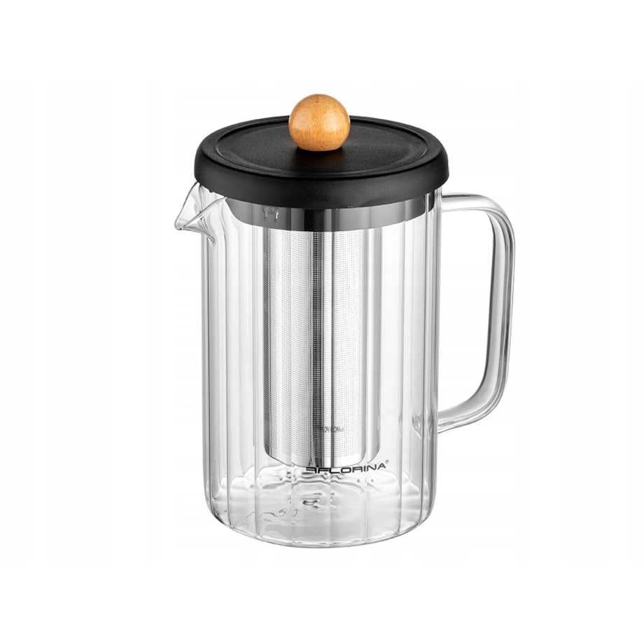 DZBANEK SZKLANY Z ZAPARZACZEM sitko imbryk czajnik na zioła herbatę 1 L