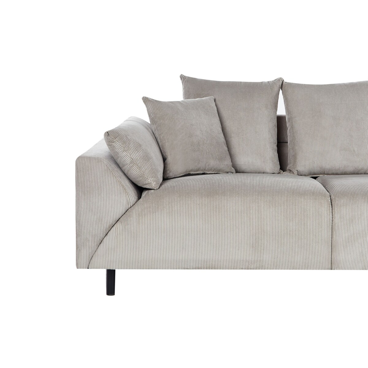 Narożnik LUNNER Jasnoszary dla 4 osób Lewostronny