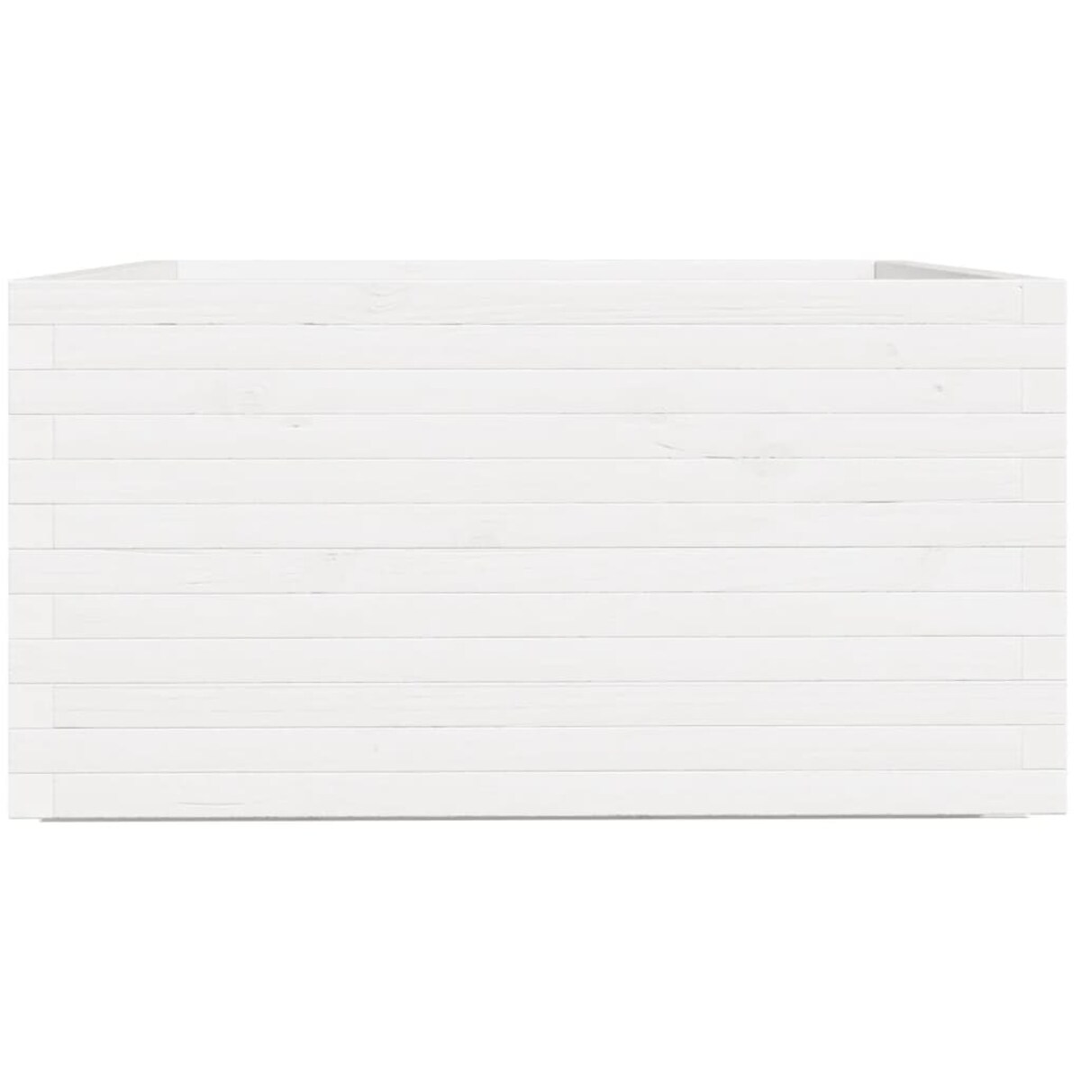 vidaXL Donica ogrodowa, biała, 90x90x49,5 cm, lite drewno sosnowe