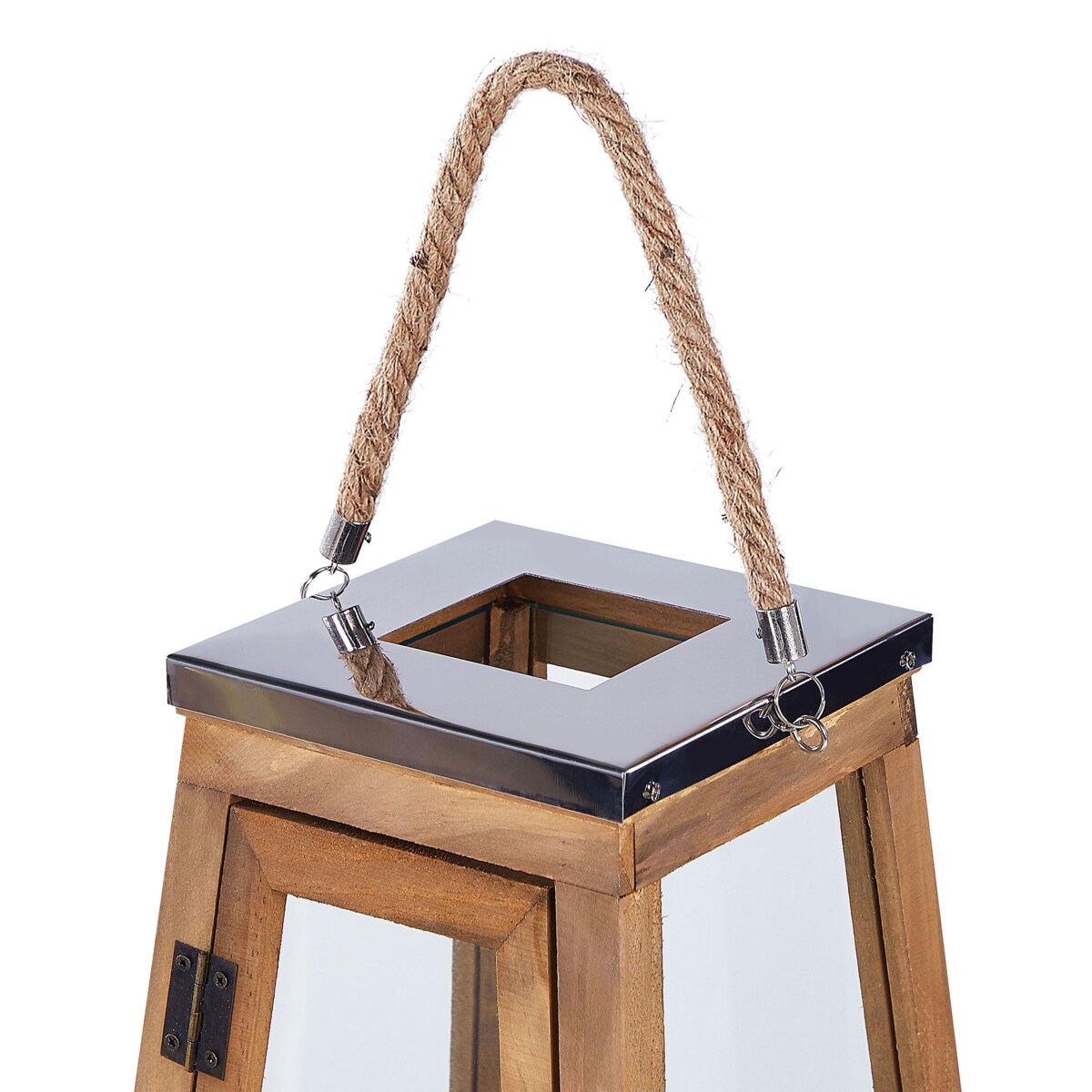 Lampion drewniany 39 cm brązowy PULAU