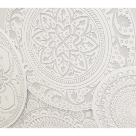 Dekoracja ścienna biała 81x153x4 cm ROZETY