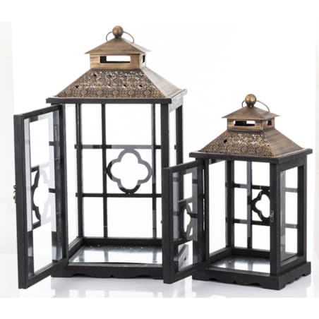 Lampiony dekoracyjne 2 szt. 66/50x31/24x26/19 cm AIDYN