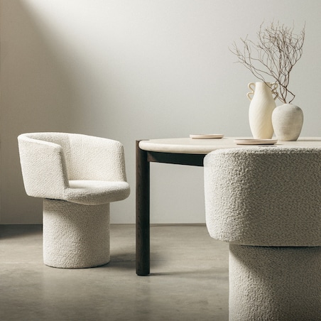 Fotel obrotowy, bouclé, kremowy Haco