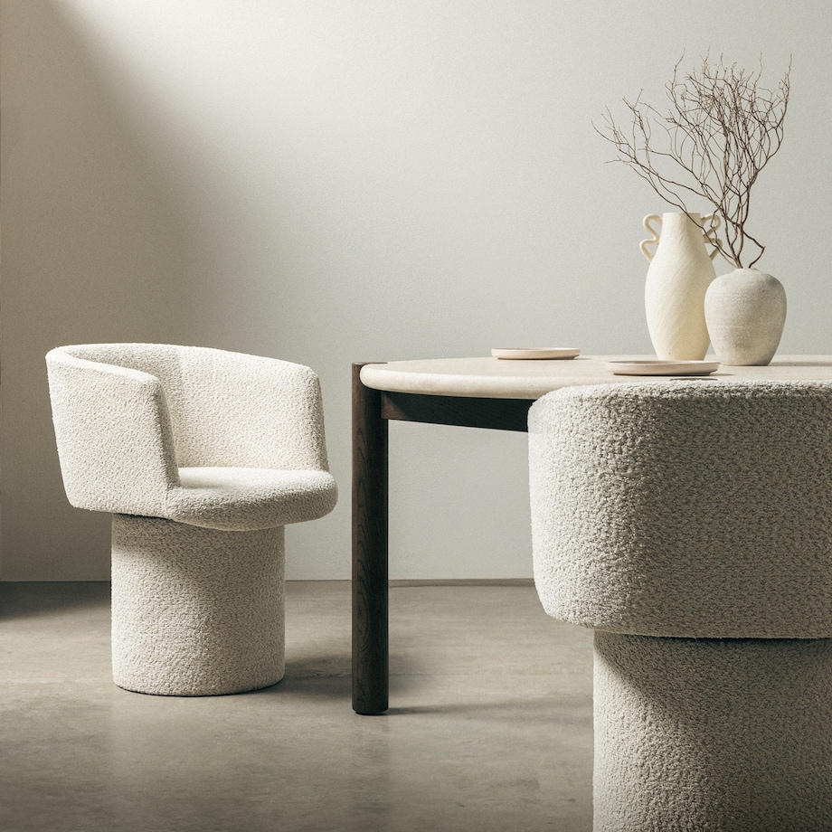 Fotel obrotowy, bouclé, kremowy Haco