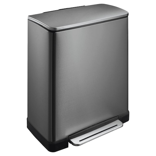 EKO Kosz na śmieci z pedałem E-Cube, 28 L+18 L, stalowy