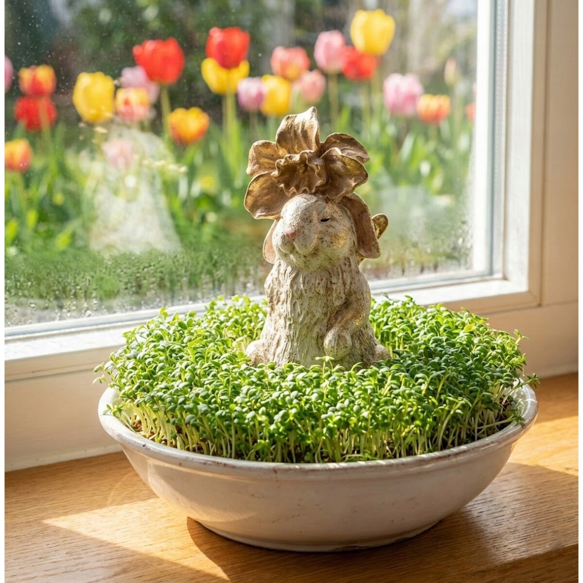 ZAJĄC WIELKANOCNY FIGURKA MAŁY KRÓLIK ZAJĄCZEK DEKORACJA NA WIELKANOC 15cm