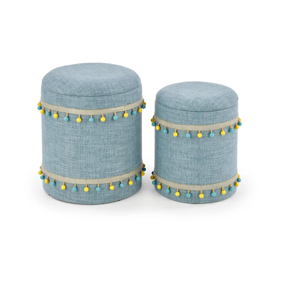 Zestaw puf GRADO jasnoniebieski