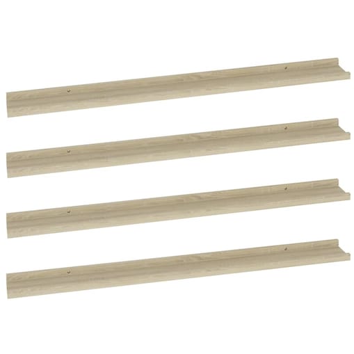 vidaXL Półki ścienne, 4 szt., dąb sonoma, 100x9x3 cm