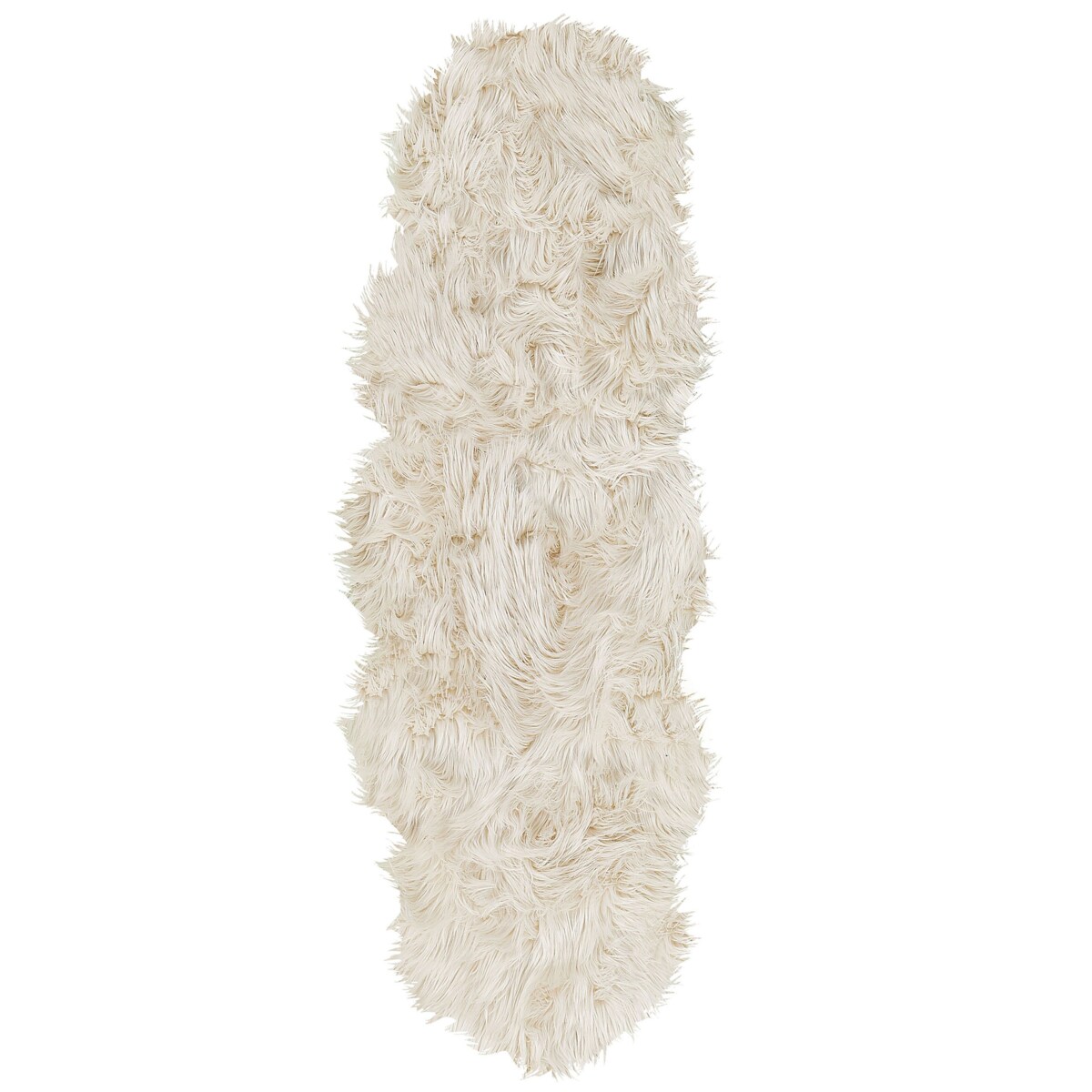 Dywan ze sztucznego futra MAMUNGARI Beżowy 60 x 180 cm