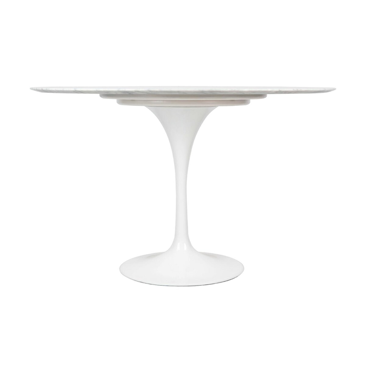 Stół TULIP MARBLE 120 CARRARA biały - blat okrągły marmurowy, metal
