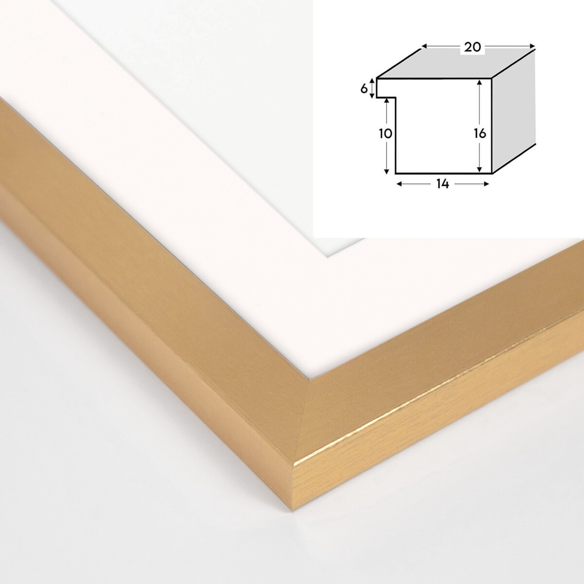 Złota ramka na zdjęcia HEN PASS Z 60x80 cm z passe partout (50x70 cm)