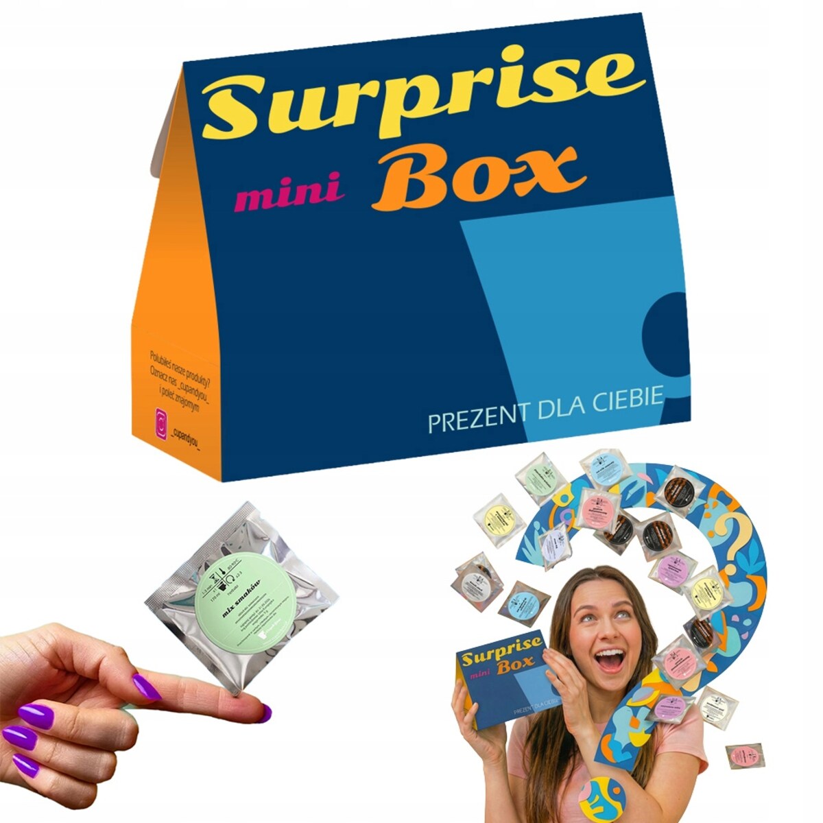 ZESTAW HERBAT NIESPODZIANKA - 5 LOSOWYCH HERBAT LIŚCIASTYCH SYPANYCH W SASZETKACH - SURPRISE BOX PREZENT UPOMINEK NA URODZINY