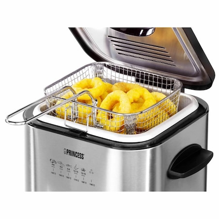 Princess Mini frytkownica z fondue, 840 W, 1,2 L, srebrna, 182611