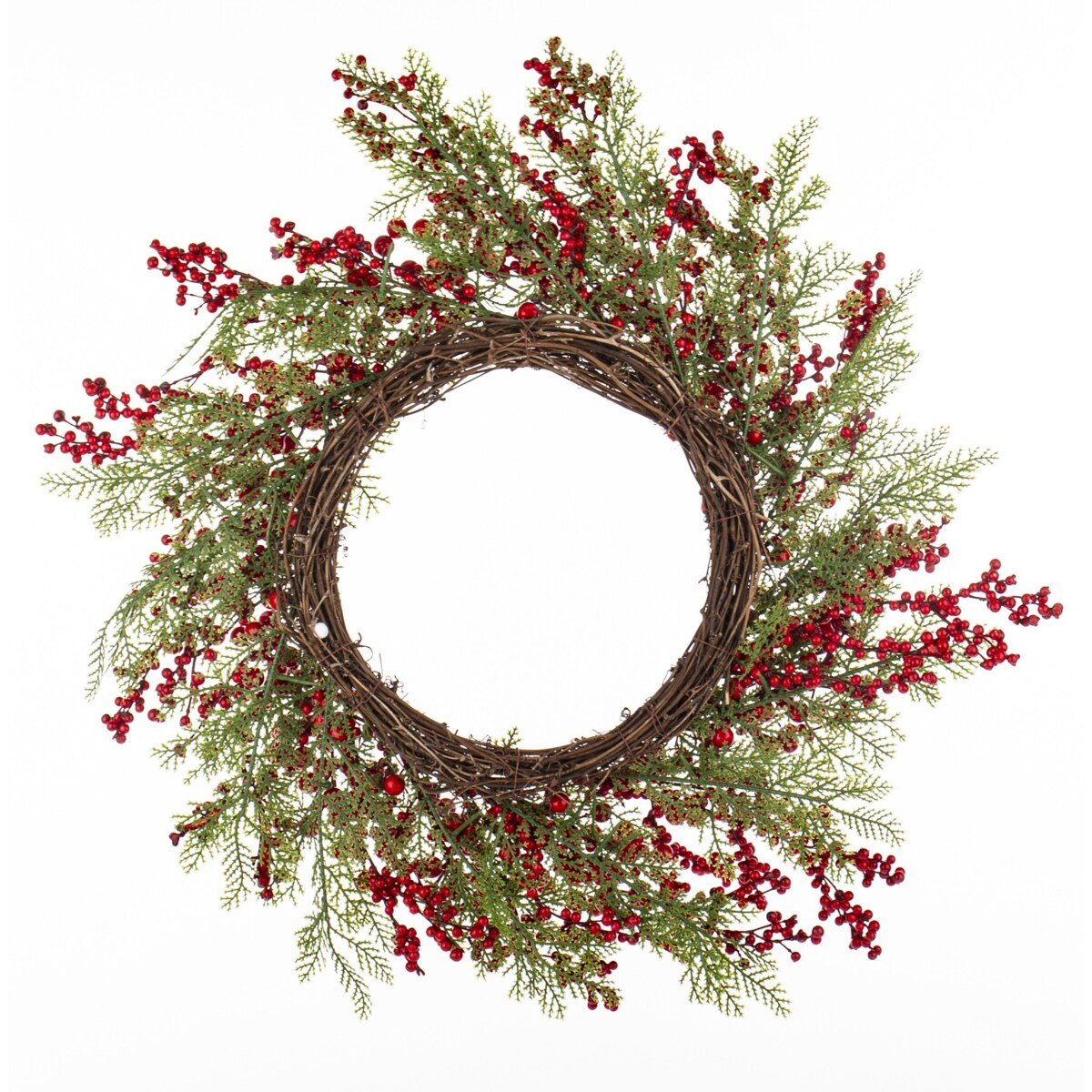 Wianek jesienno-zimowy 55x55x12 cm z jagód berberysu