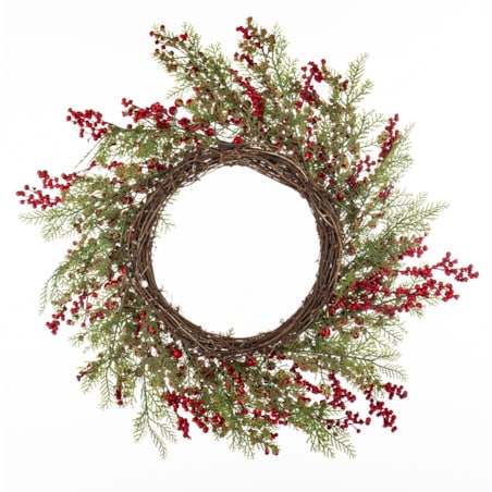 Wianek jesienno-zimowy 55x55x12 cm z jagód berberysu