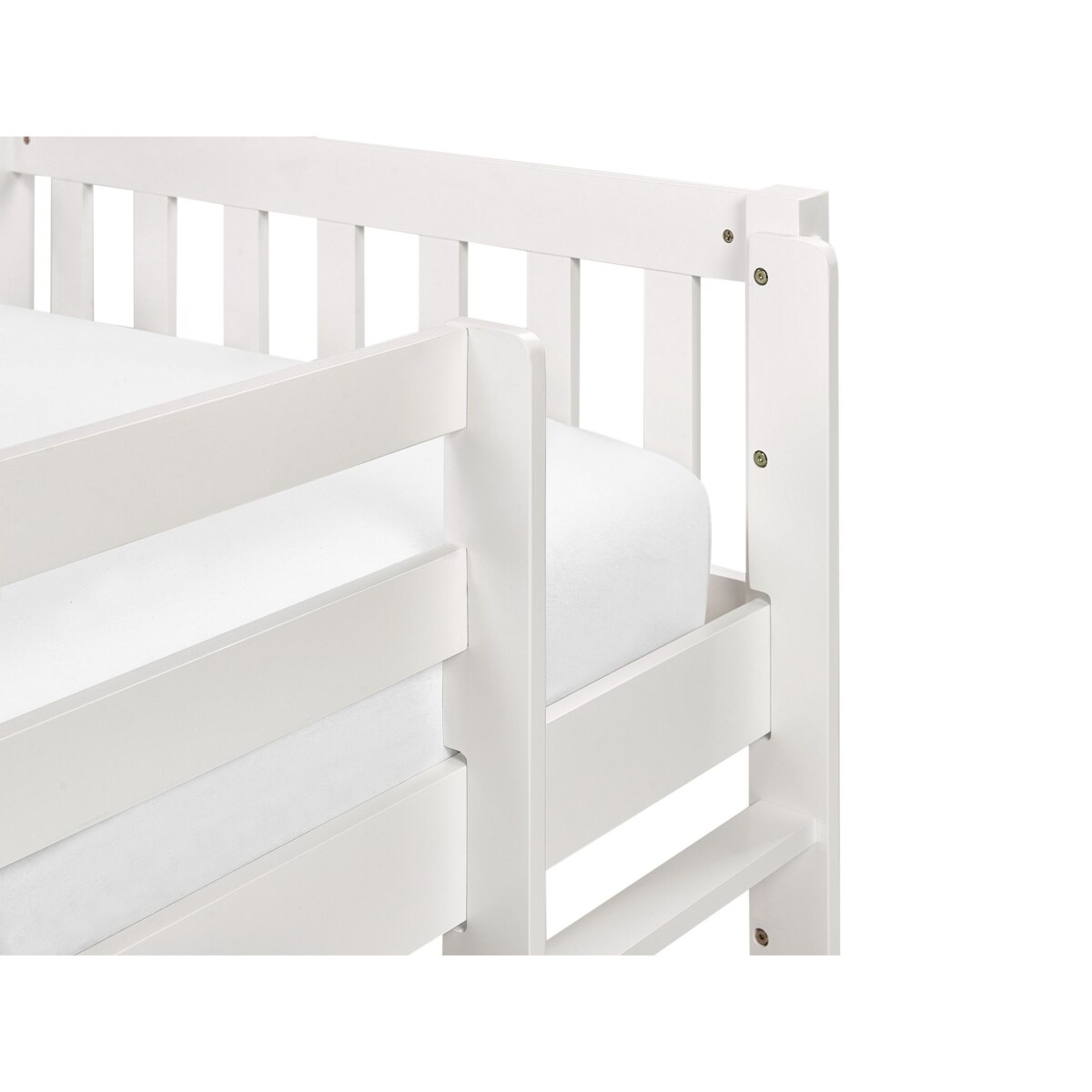 Łóżko dziecięce na antresoli drewniane 90 x 200 cm białe PEIPIN