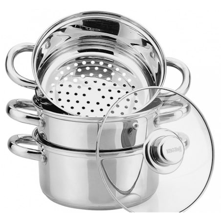 Garnki do gotowania na parze 4 ele. 22cm parowar indukcja KINGHOFF