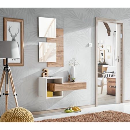 Konsola wisząca EASY 100x40 dąb wotan/biała