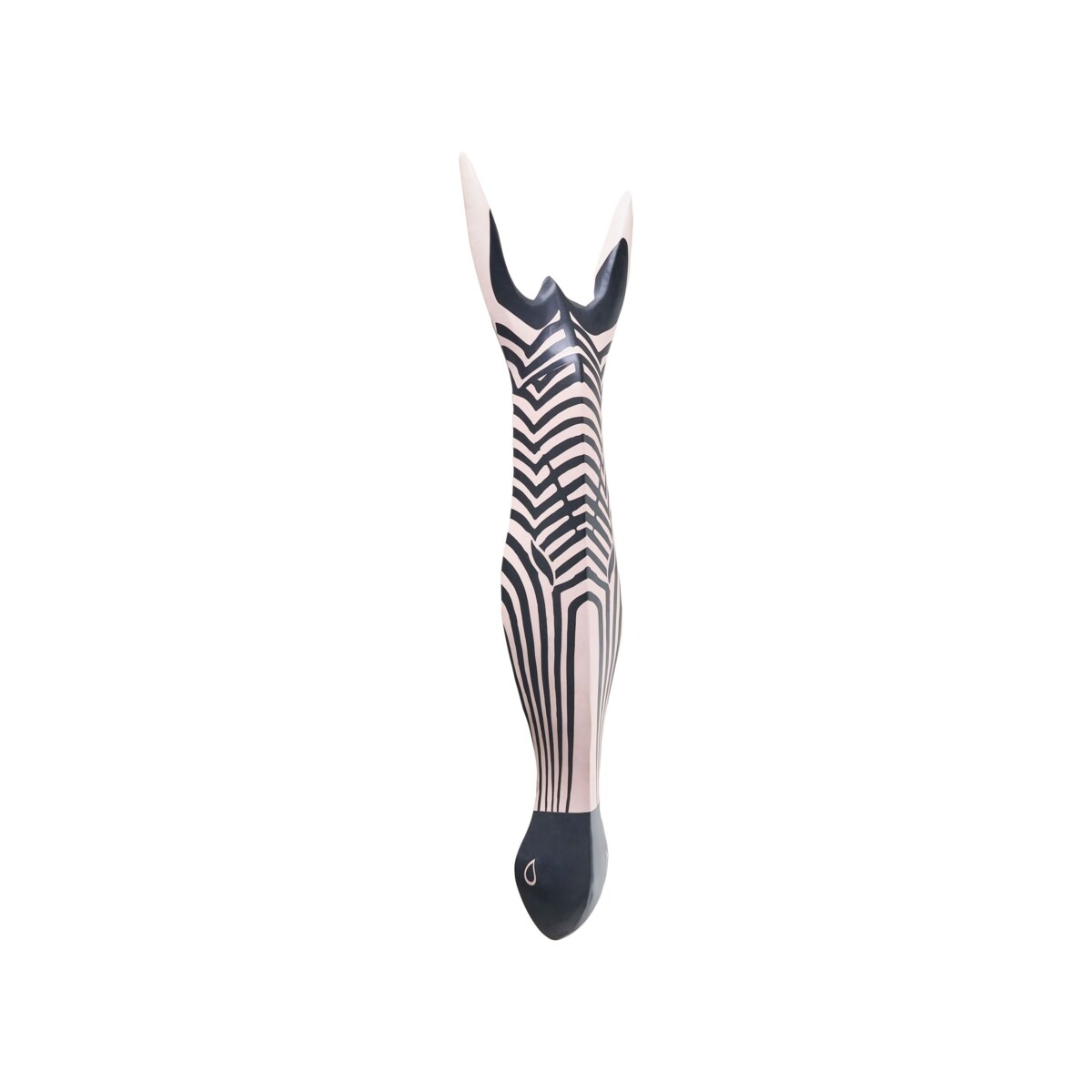Dekoracja ścienna Zebra GBOKO Drewno mango 80 cm Czarny/ biały