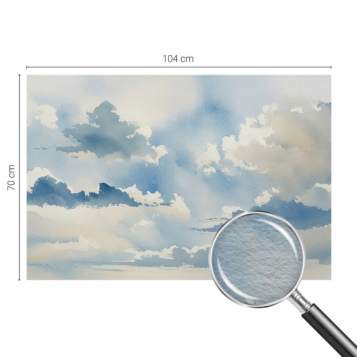 Fototapeta flizelinowa 104x70 cm - Niebiańskie obłoki, tapeta ścienna niebieska