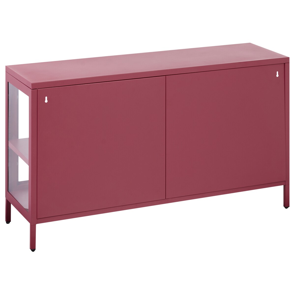 Szafka ze szklanymi drzwiami NEWPORT Metal 115 cm Bordowy