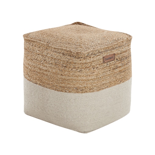 Puf 44 x 44 x 44 cm beżowy KIRAMA