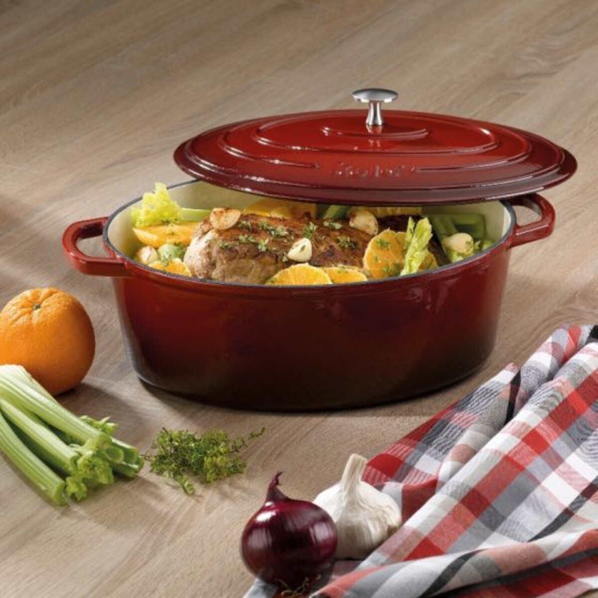 Naczynie żeliwne 9,3 l (czerwone) Calido Kela