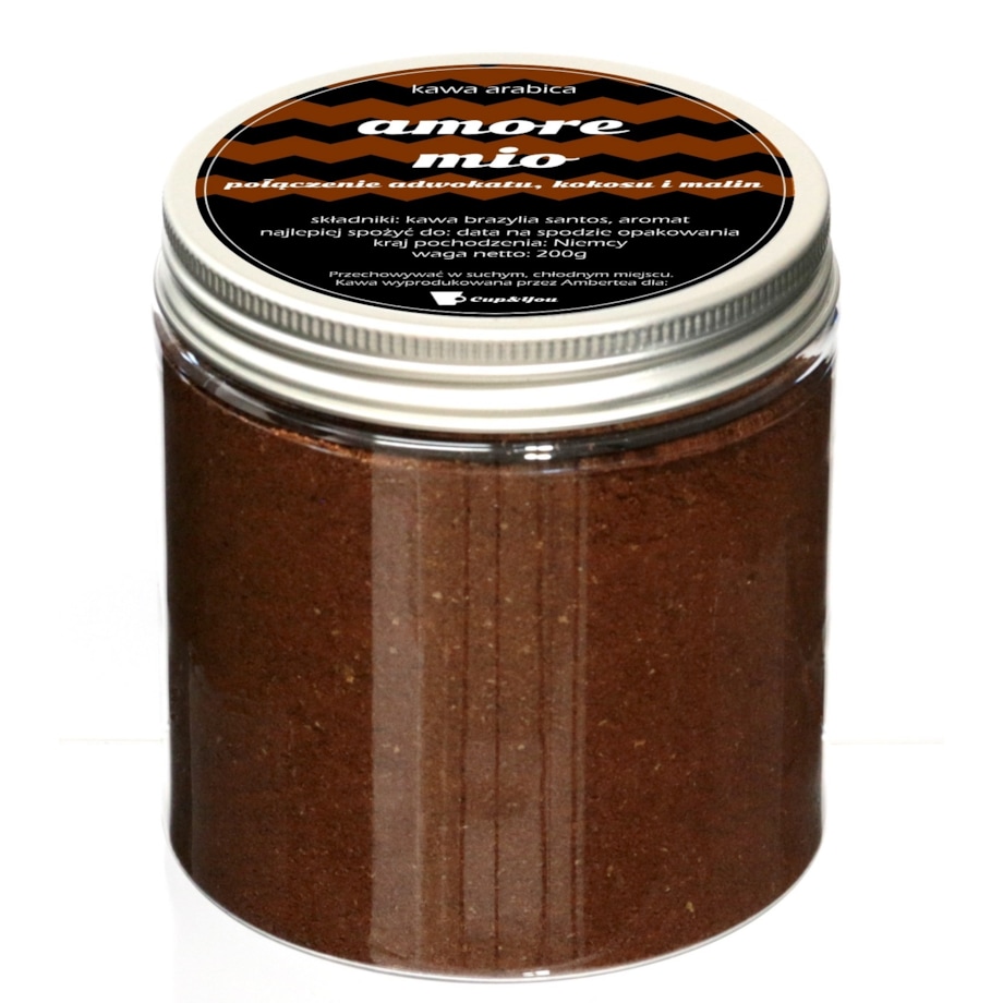 Kawa aromatyzowana AMORE MIO mielona deserowa PREMIUM ARABICA Cup&You 200g na prezent upominek dla kobiety mężczyzny faceta mamy taty żony męża