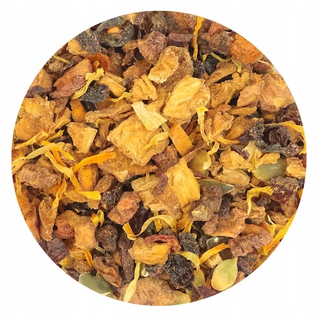 Herbata owocowa CZYSTA ROZKOSZ ORGANIC o smaku pomarańczy z gujawą PREMIUM - herbata liściasta sypana mieszanka napar susz - gotowa na prezent upominek