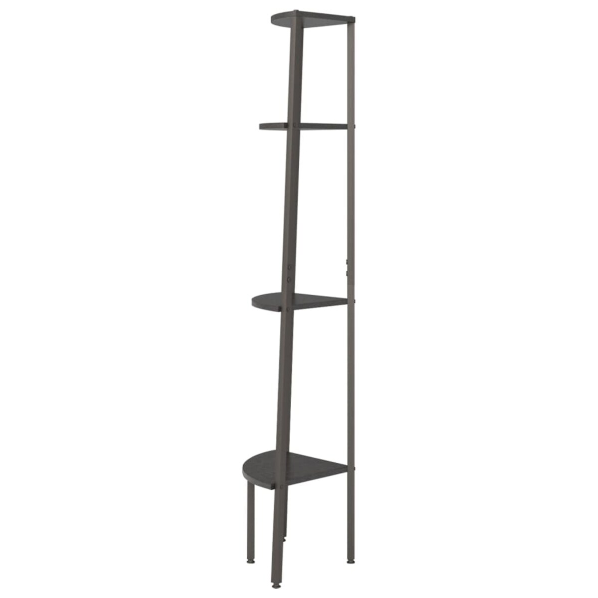 vidaXL Regał narożny, 4 półki, czarny, 45,5x31,5x150 cm