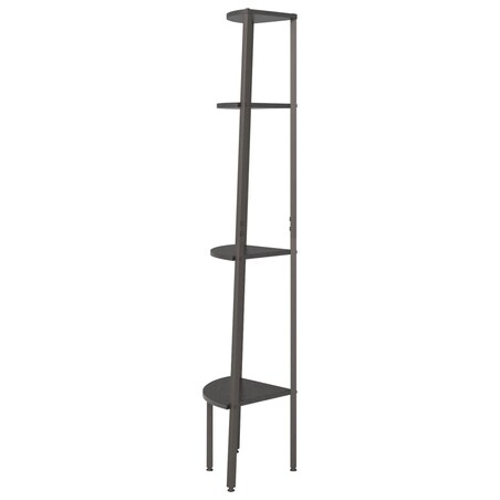 vidaXL Regał narożny, 4 półki, czarny, 45,5x31,5x150 cm