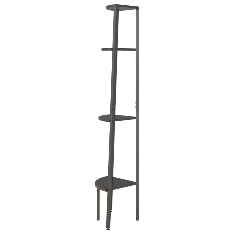 vidaXL Regał narożny, 4 półki, czarny, 45,5x31,5x150 cm